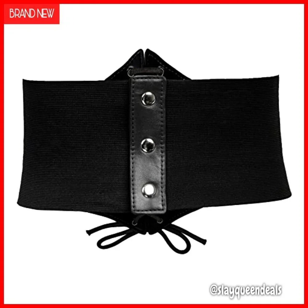 Vintage Lace-Up Corset Belt Elastic Waist Cinch for Costumes & Daily Wear